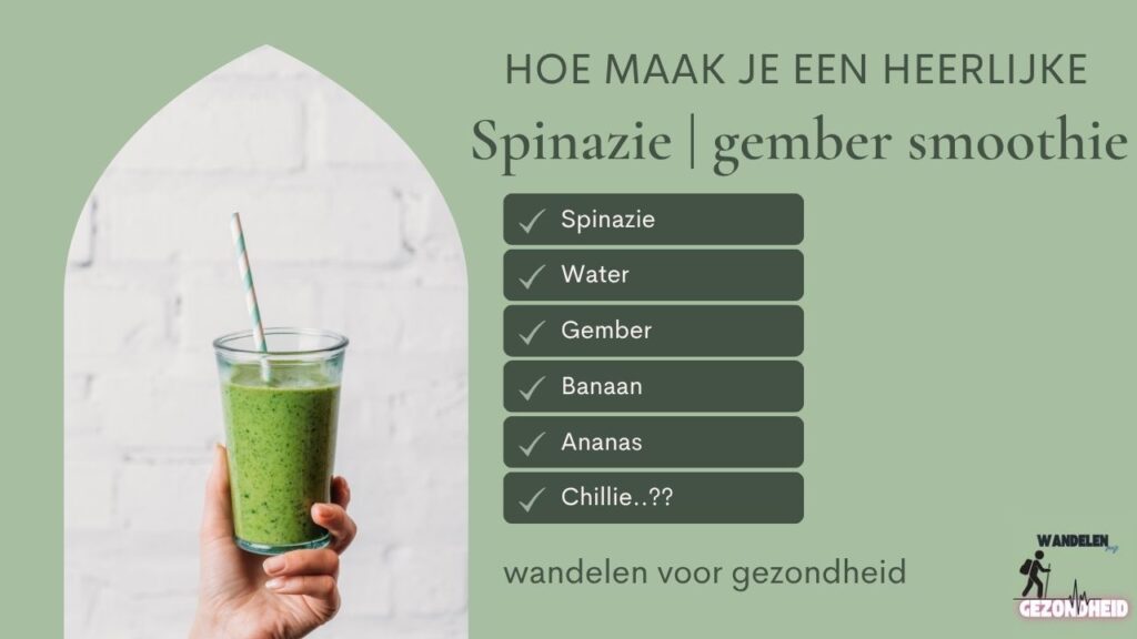 Gezonde groene Smoothie met spinazie en gember